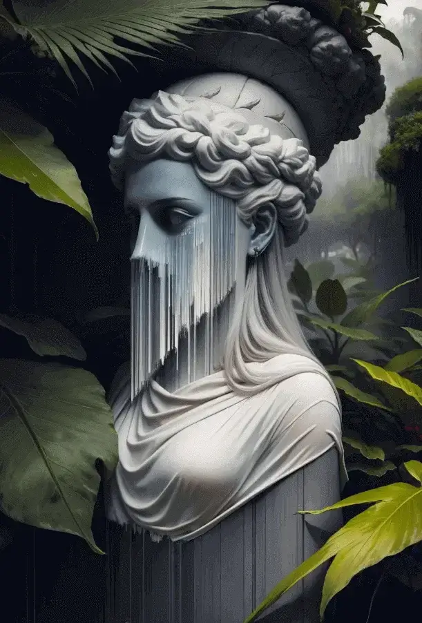 Pixel Sorting Image of a pixel sorting bust generated by GoAPI's Stable Diffusion API using LoRA models